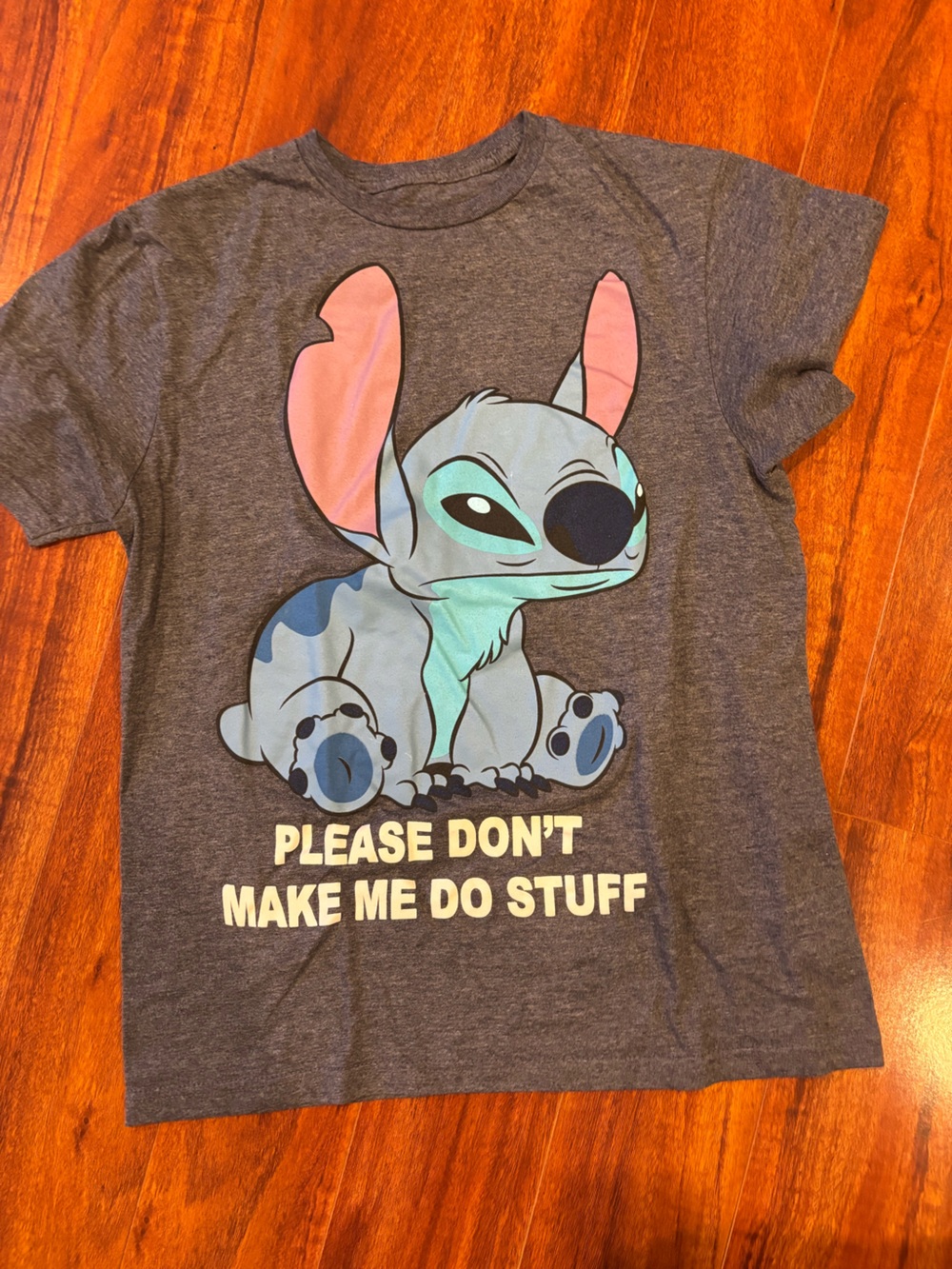 Disney Gray Graphic Tee with Stitch Character